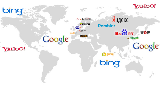 Search Engines World Map